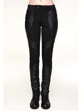 Eternal Mode black goth faux leather moto pants Small